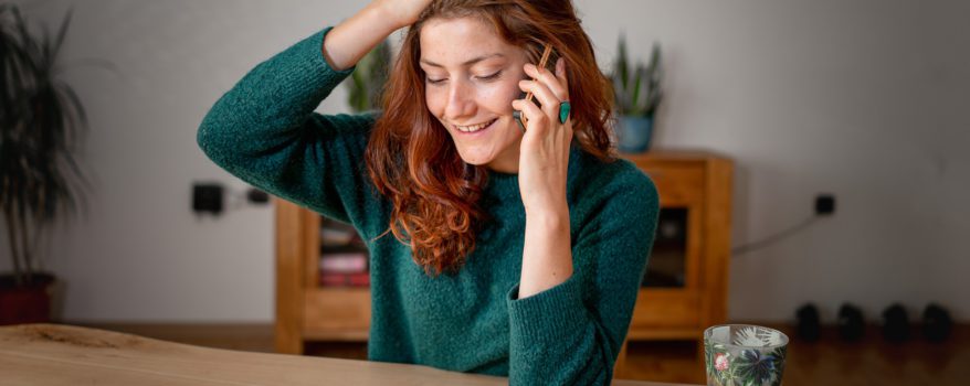 Woman talking over the phone