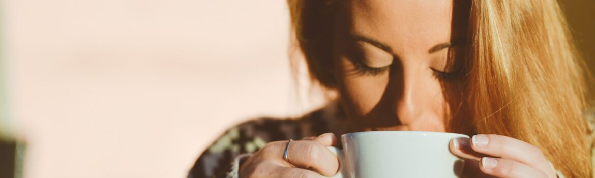 Woman enjoying a cup of tea