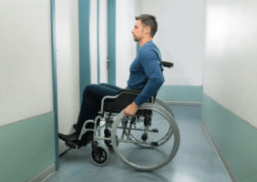 Wheelchair User with an Accessible Hotel Room