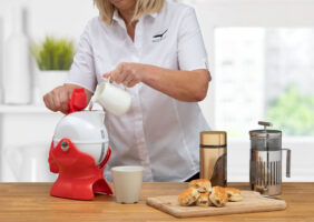 Filling the Uccello Kettle with a small jug