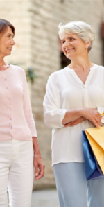 2 elderly women shopping