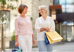 2 elderly women shopping